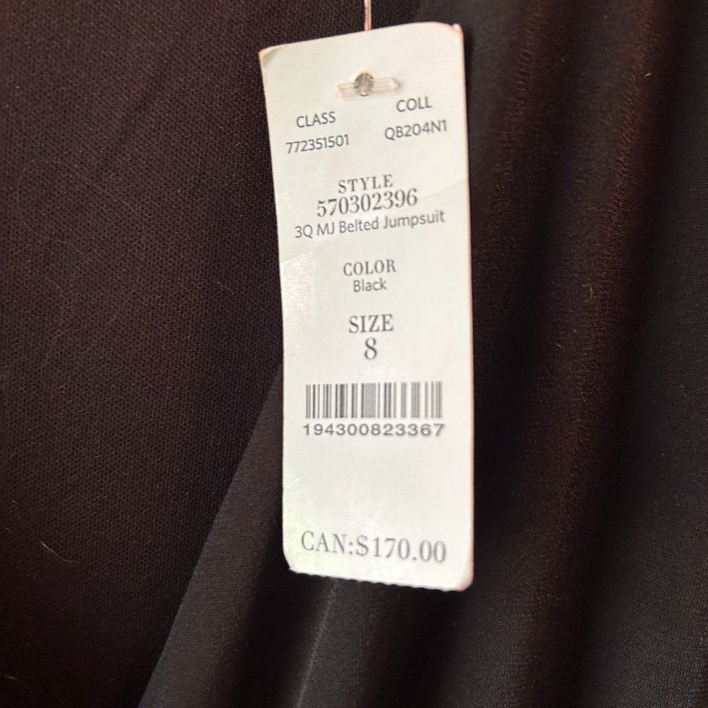 White House Black Market Size 8 Black Dressy Jumpsuit.